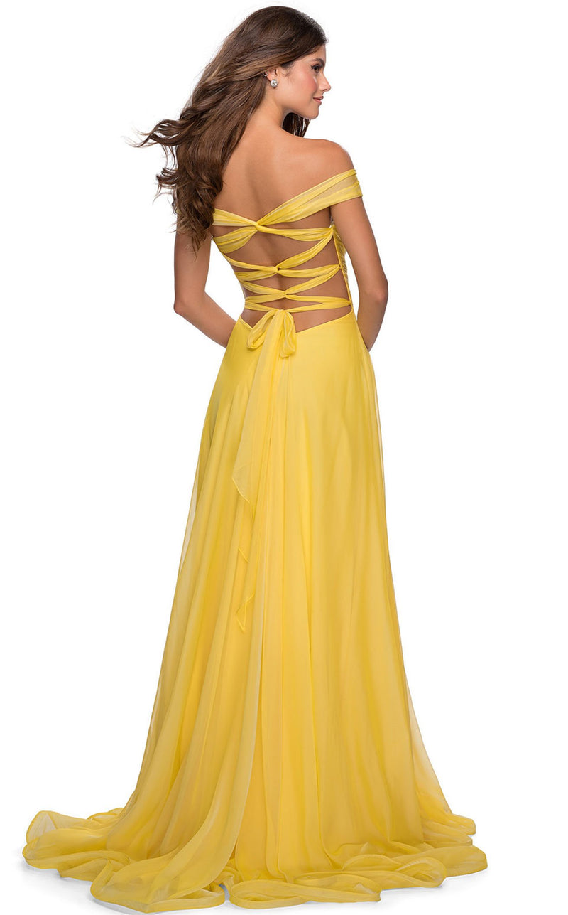 La Femme 28546 Dress Yellow