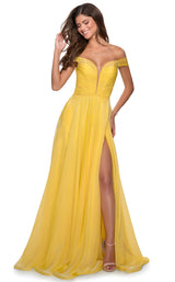 La Femme 28546 Dress Yellow