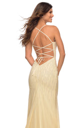 8 of 8 La Femme 28622 Dress Pale-Yellow