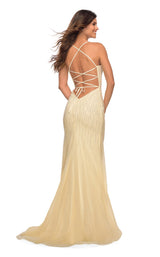 5 of 8 La Femme 28622 Dress Pale-Yellow