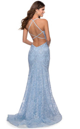 8 of 17 La Femme 28643 Dress Cloud-Blue