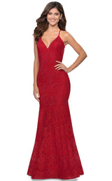 7 of 17 La Femme 28643 Dress Red