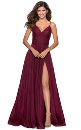 4 of 16 La Femme 28664 Dress Wine