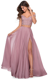 2 of 6 La Femme 28704 Dress Mauve
