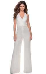 3 of 10 La Femme 28719 Jumpsuit White