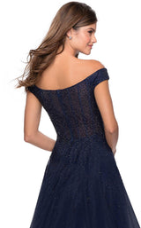 4 of 4 La Femme 28774 Dress Navy