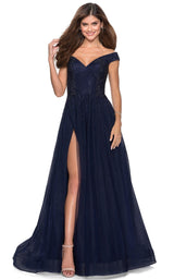 1 of 4 La Femme 28774 Dress Navy