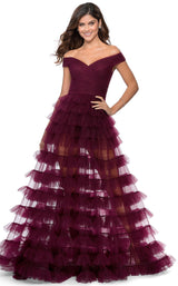 1 of 8 La Femme 28804 Dress Dark-Berry