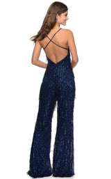 3 of 10 La Femme 28864 Jumpsuit Navy