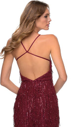 9 of 10 La Femme 28864 Jumpsuit Wine
