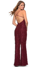 5 of 10 La Femme 28864 Jumpsuit Wine