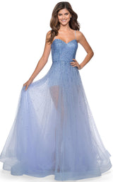 1 of 8 La Femme 28902 Dress Lilac-Mist