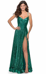 La Femme 28909 Dress Emerald