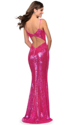 3 of 6 La Femme 28937 Dress Neon-Pink