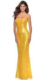 2 of 6 La Femme 28937 Dress Yellow