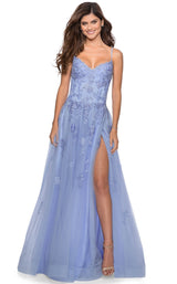 1 of 6 La Femme 28952 Dress Lilac-Mist