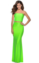 La Femme 28972 Dress Neon-Green