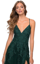 7 of 12 La Femme 28985 Dress Dark-Emerald