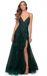 1 of 12 La Femme 28985 Dress Dark-Emerald