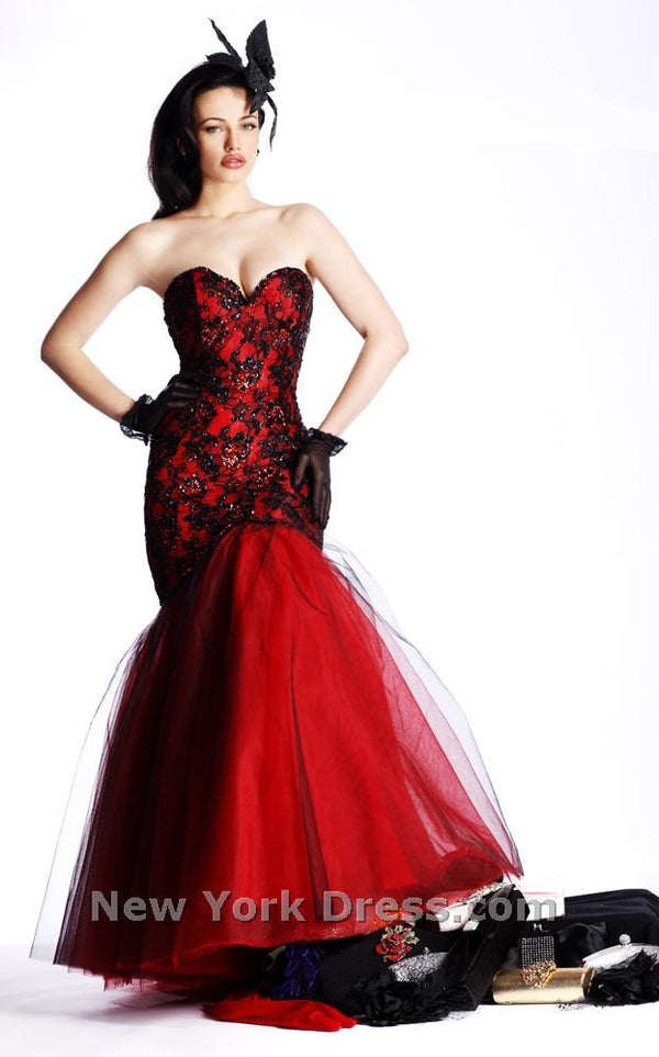 Sherri Hill 1119 Black/Red