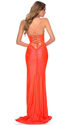 3 of 6 La Femme 29010 Dress Neon-Coral