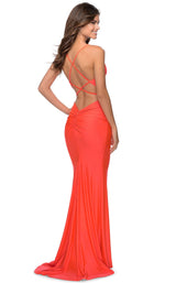 4 of 12 La Femme 29020 Dress Neon-Coral