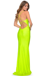 6 of 12 La Femme 29020 Dress Neon-Yellow