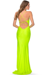 5 of 12 La Femme 29020 Dress Neon-Yellow