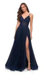 3 of 5 La Femme 29076 Dress Navy