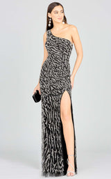 1 of 2 Lara 29170 Dress Black-Silver