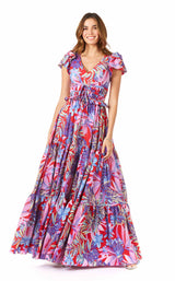 1 of 2 Lara 29276 Dress Red-Print