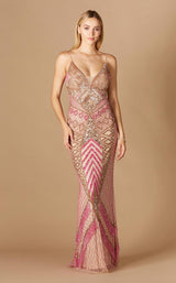 1 of 2 Lara 29332 Dress Nude-Fuchsia