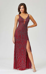 1 of 2 Lara 29374 Dress Wine
