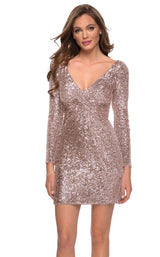 5 of 6 La Femme 29390 Dress Rose-Gold