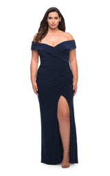 1 of 2 La Femme 29397 Dress Navy