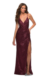 1 of 14 La Femme 29438 Dress Burgundy