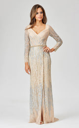 1 of 2 Lara 29467 Dress Champagne-Multi