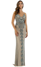 1 of 4 Lara 29498 Dress Nude-Turquoise