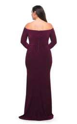 4 of 4 La Femme 29530 Dress Dark-Berry
