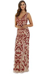 1 of 4 Lara 29536 Dress Nude-Red