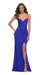 2 of 5 La Femme 29615 Dress Royal-Blue