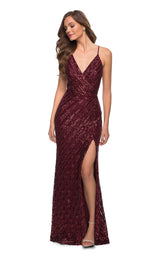 3 of 4 La Femme 29642 Dress Wine