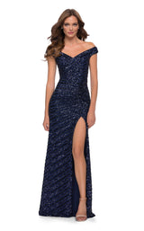 1 of 2 La Femme 29653 Dress Navy