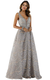 1 of 4 Lara 29670 Dress Silver-Gold