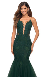 5 of 7 La Femme 29680 Dress Dark-Emerald