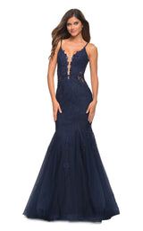 2 of 7 La Femme 29680 Dress Navy