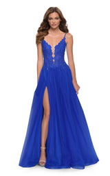 2 of 6 La Femme 29686 Dress Royal-Blue