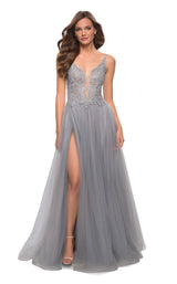 3 of 6 La Femme 29686 Dress Silver