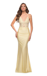 1 of 3 La Femme 29688 Dress Pale-Yellow