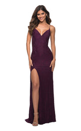 1 of 4 La Femme 29700 Dress Dark-Berry